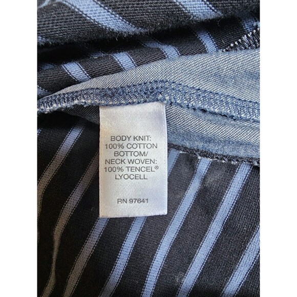 J Jill Women’s Size XS Dress Mixed Media Denim Shirttail Blue Striped W/Pockets - Picture 8 of 9
